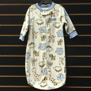 2/$12 💥♻ Carter's Child of Mine Tan Blue LS Fleece Sleepsack | 0-9m | 134